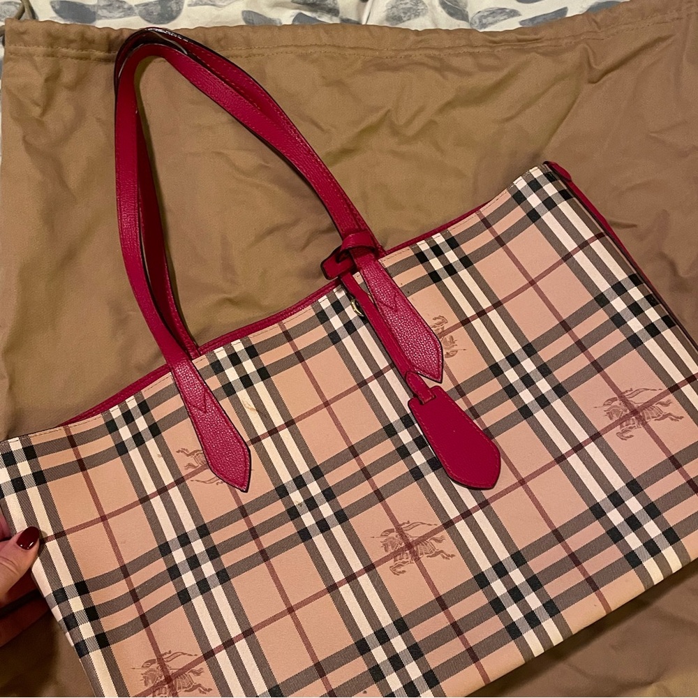 Authentic Burberry reversible tote shoulder bag